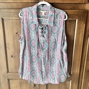 Westbound-Women's Boho Sleevless Shirt Size 3X